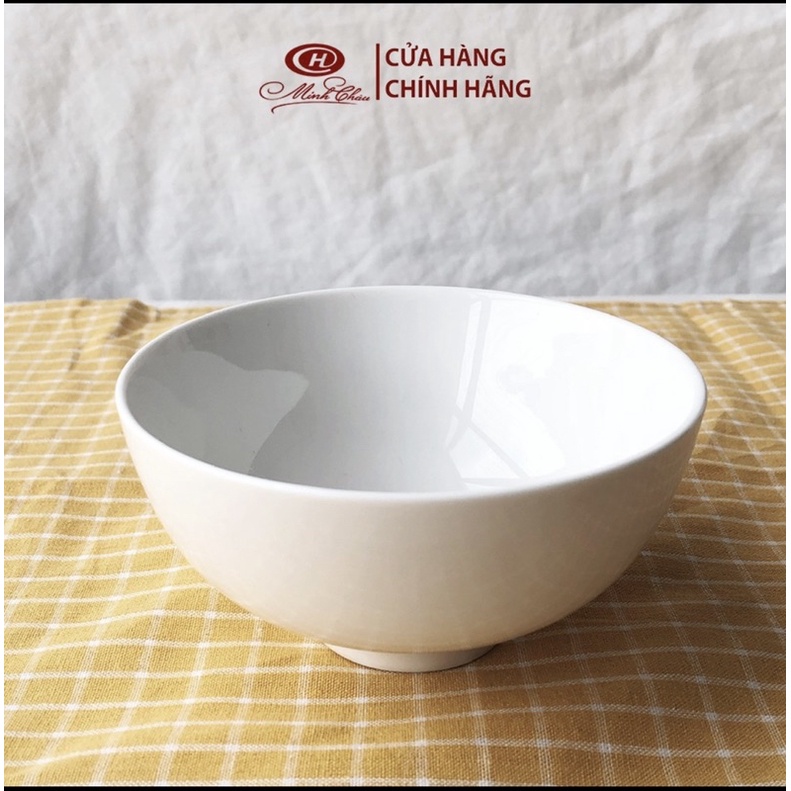 Bát trắng ăn cơm sứ xương Minh Châu