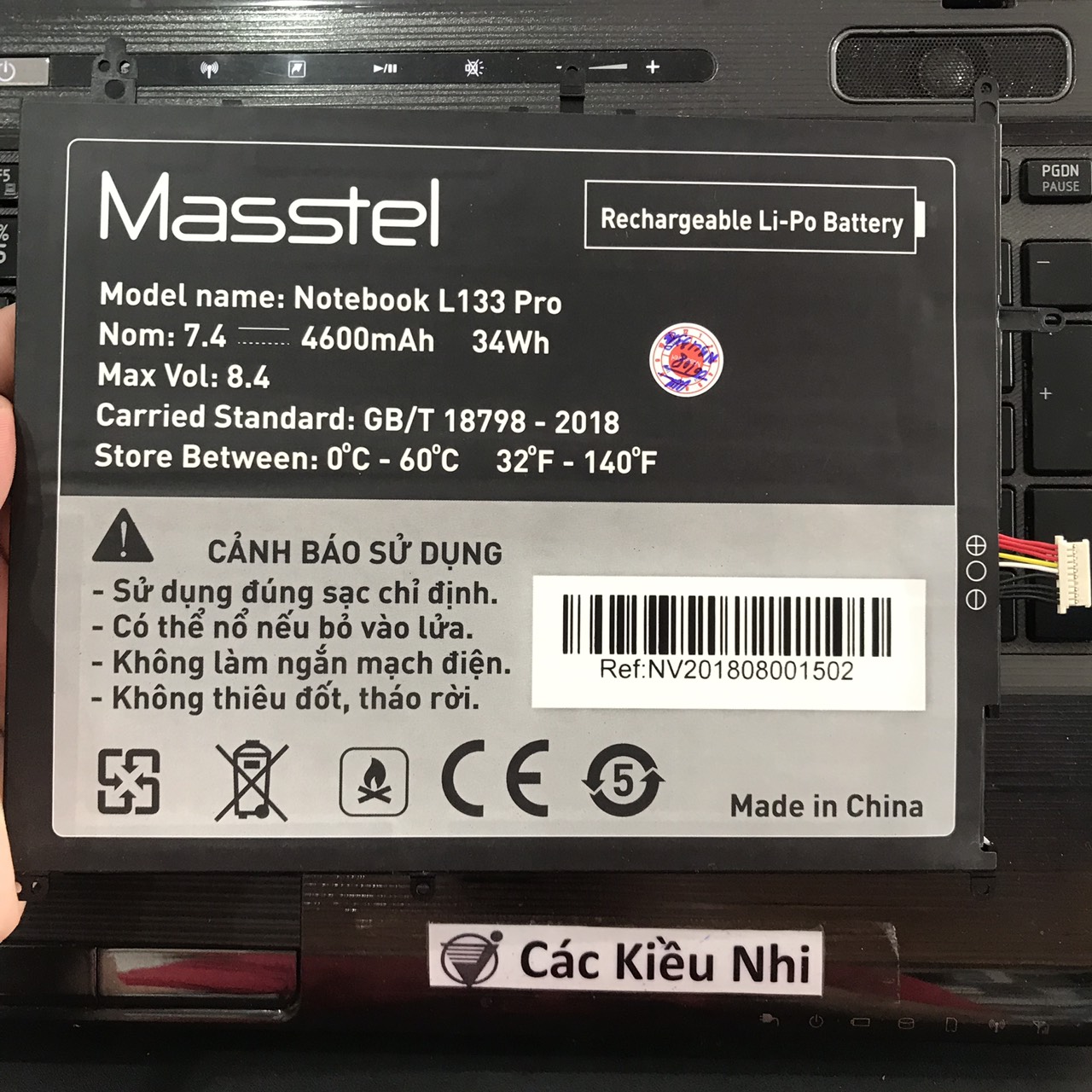 Pin Masstel L133Pro L133 Pro | 4800mAh 7.4V 35.5Wh | Notebook Lap top zin chính hãng