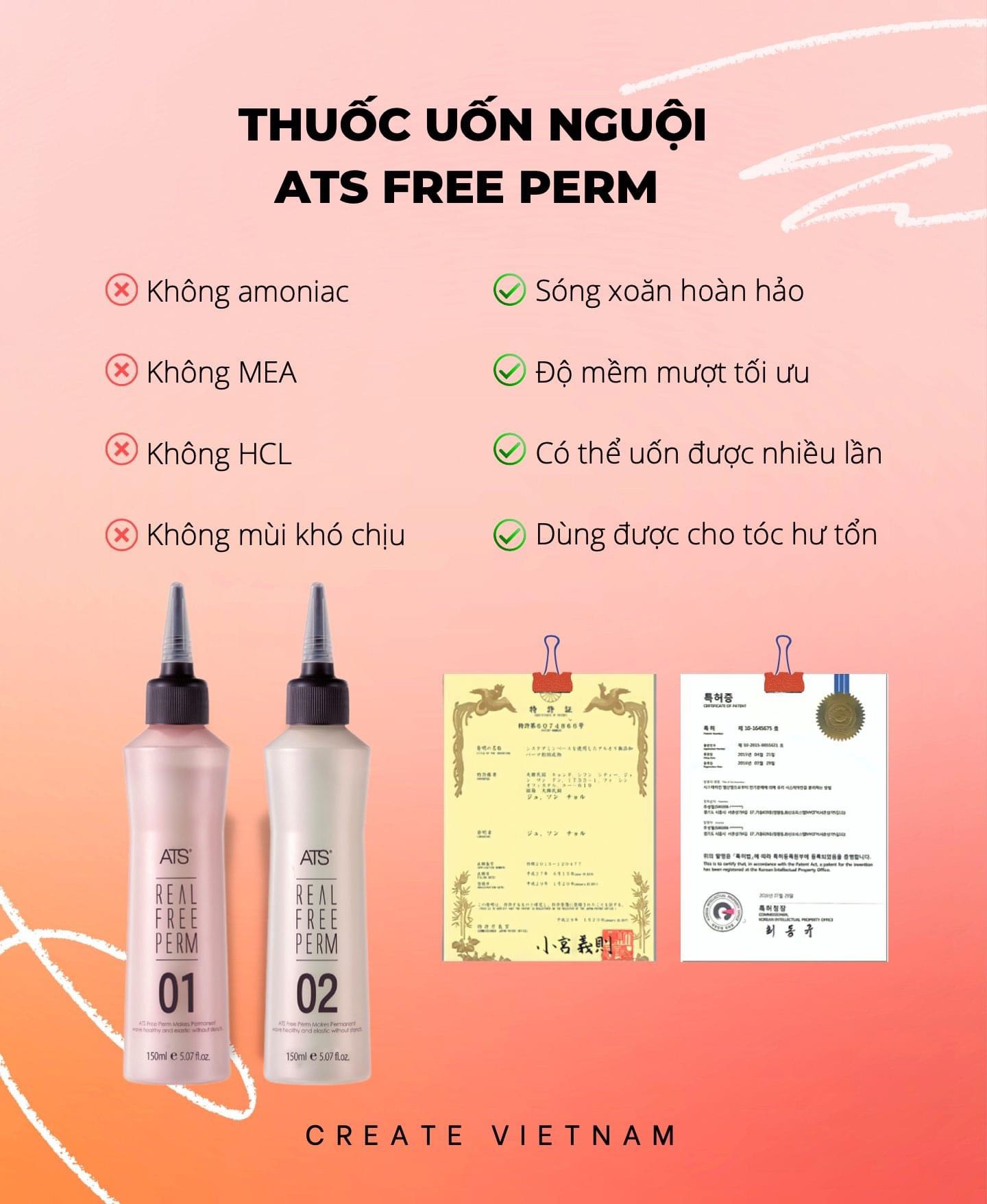 Uốn lạnh không mùi ATS Real Free Perm 150ML