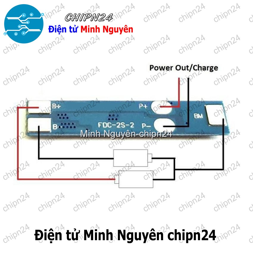 [1 cái] (F21.5) Mạch sạc bảo vệ pin 18650 2 cell 3A - HH001955