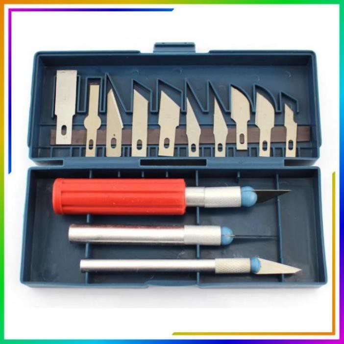 Dao khắc trổ 13in1, hợp kim cacbon + 13 lưỡi dao kích cỡ khác nhau