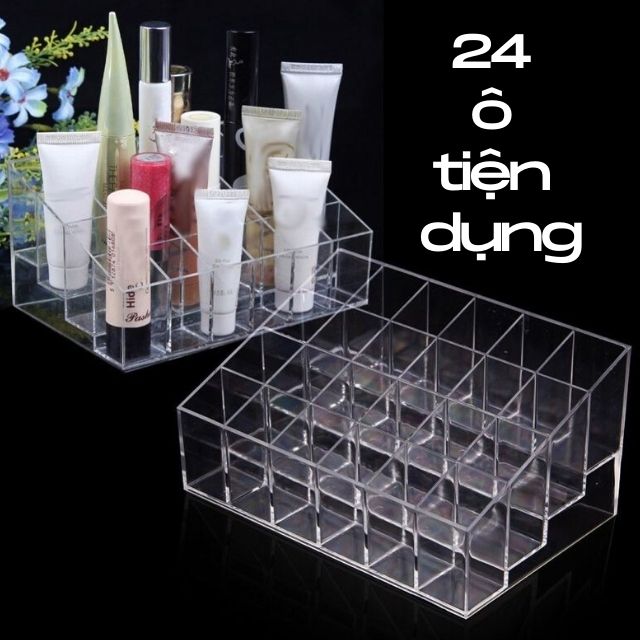 [HCM][24 Ô TIỆN DỤNG] Kệ Đựng Son Môi 24 Ô Tiện Dụng