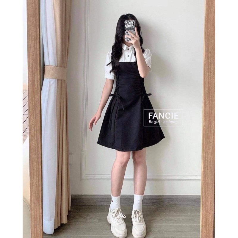 VÁY CỔ TRẮNG ĐAN EO HSU1