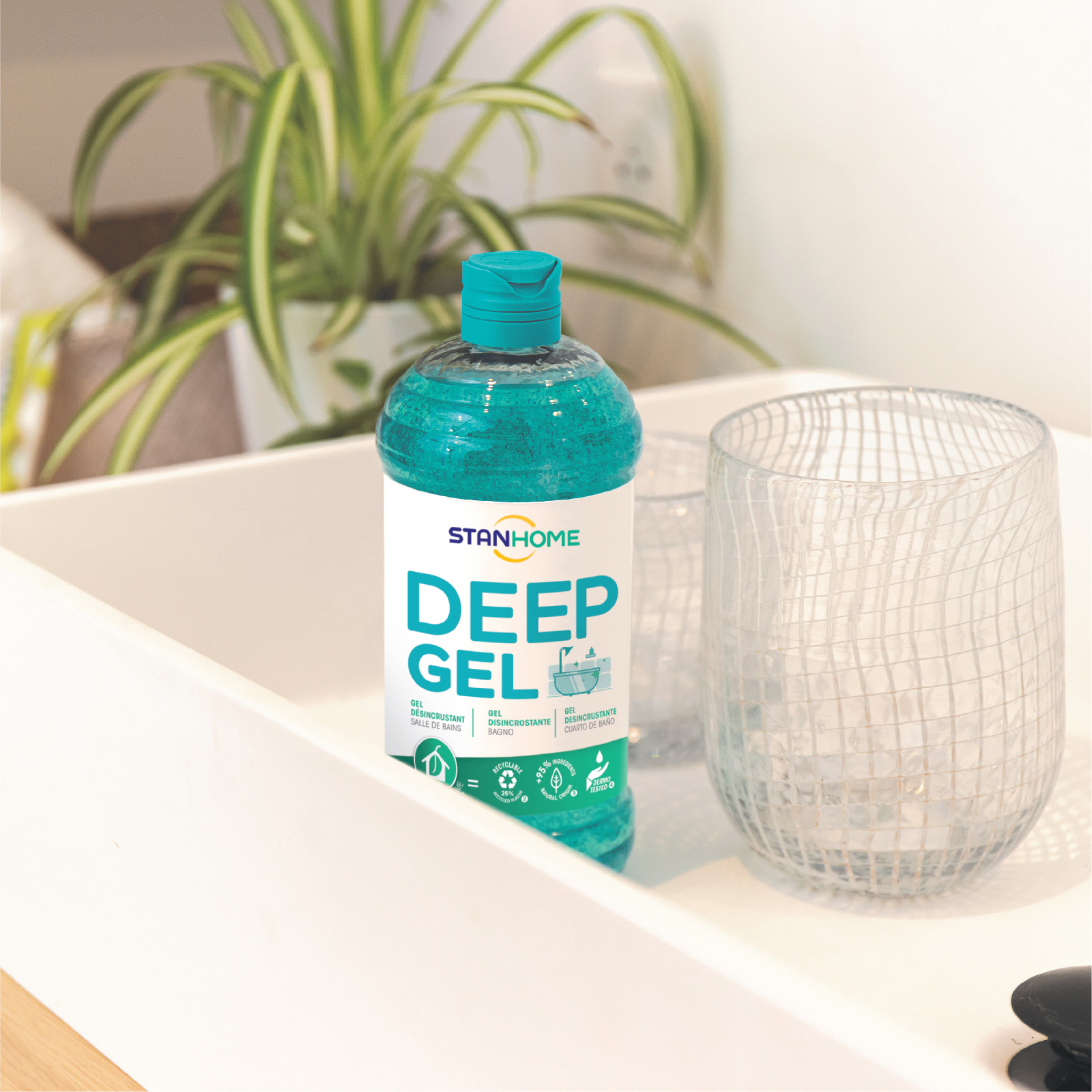 Gel làm sạch đa năng cho cặn canxi, nước cứng Stanhome DEEP GEL 750ml- chai trong