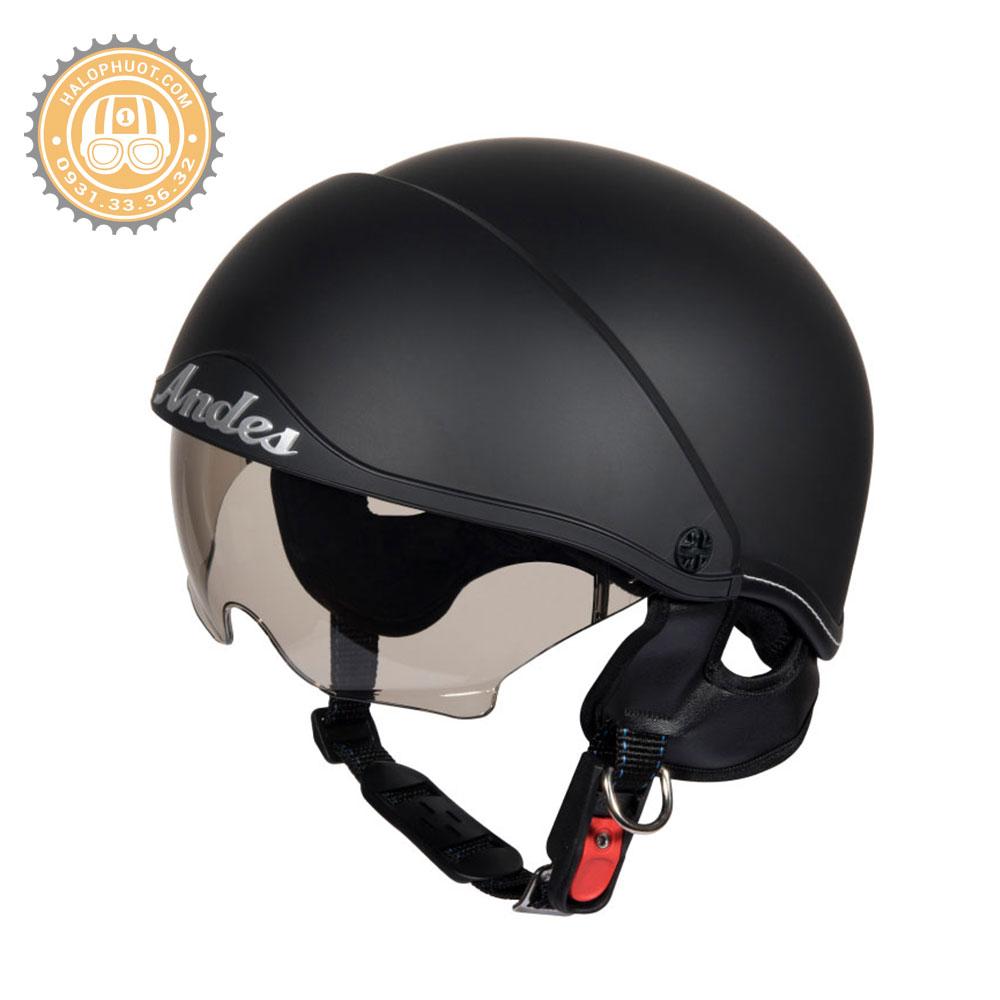 Nón bảo hiểm Andes 139 Kính Âm (Đen Nhám)