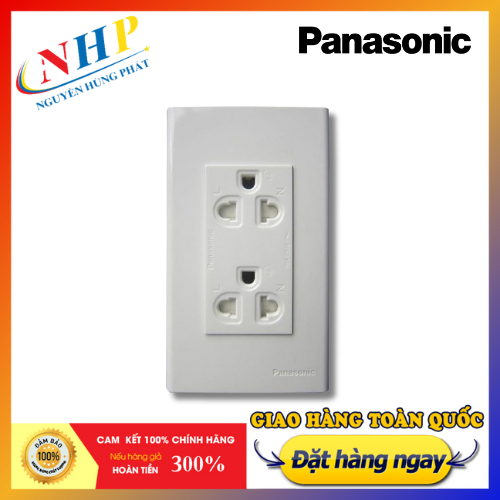 BỘ Ổ CẮM PANASONIC - WEV1582SW (Ổ ĐÔI 3 CHẤU) + WEV68030SW (MẶT WIDE)