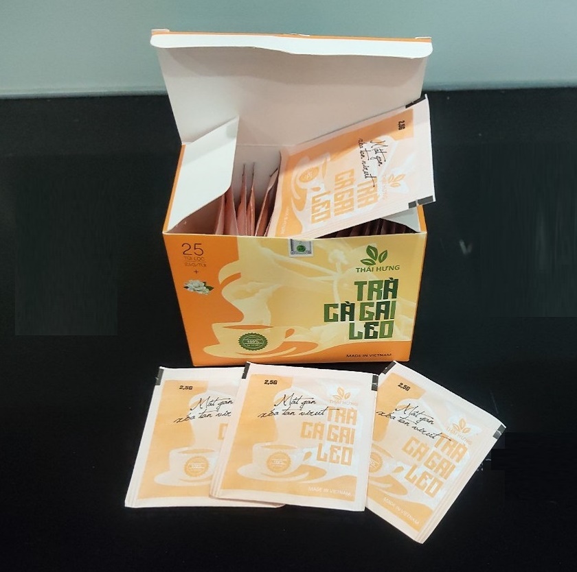 Trà Cà gai leo Thái Hưng (Hộp 25 túi lọc x 2,5g) Mát gan, thải độc gan