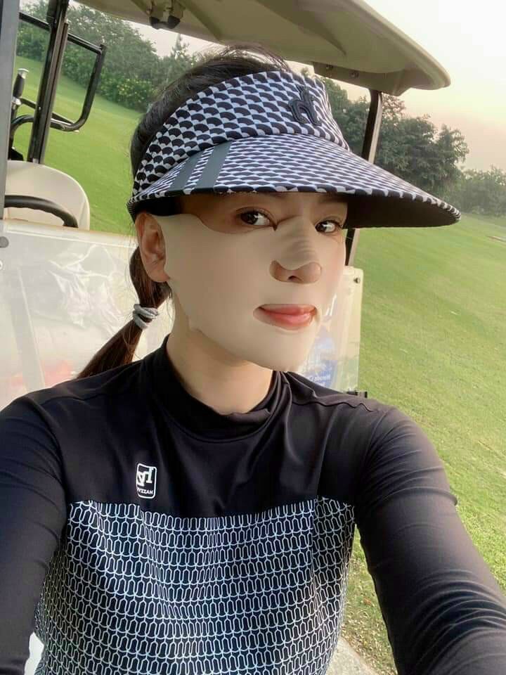 mặt nạ golf trống nắng hàn quốc