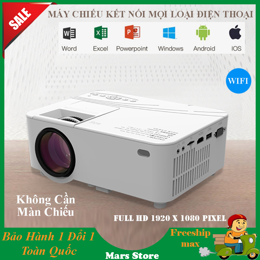 Máy Chiếu Mini Cho Điện Thoại | Top bán chạy Lazada Shopee Sendo Tiki 26 Máy chiếu mini cho điện thoại, Máy chiếu mini giá rẻ Koolgold 2021, phiên bản mới cải tiến, hệ điều hành tiếng Việt, dễ sử dụng, kết nối với Androi, Ios, hình ảnh sắc nét