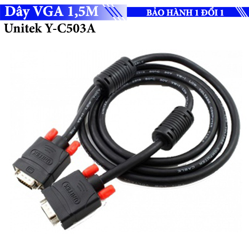 Cáp màn hình PC - Dây VGA 2 đầu Unitek Y-C503A  - dài 1,5M