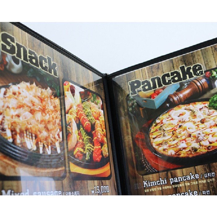 Bìa menu 20 trang (10 tờ)  A4 màu đen