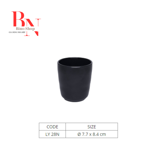 Ly Nhựa Melamine Nhám Đen (LY28N)