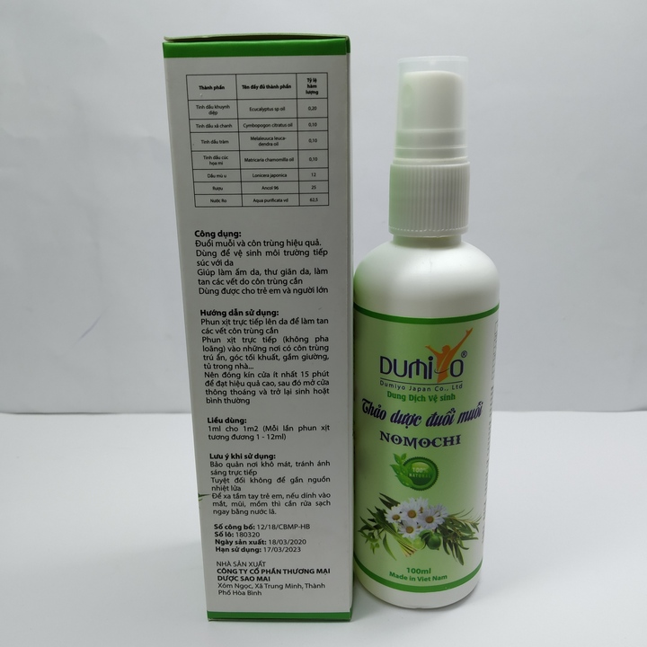Thảo dược đuổi muỗi Nomochi - Chai 100ml