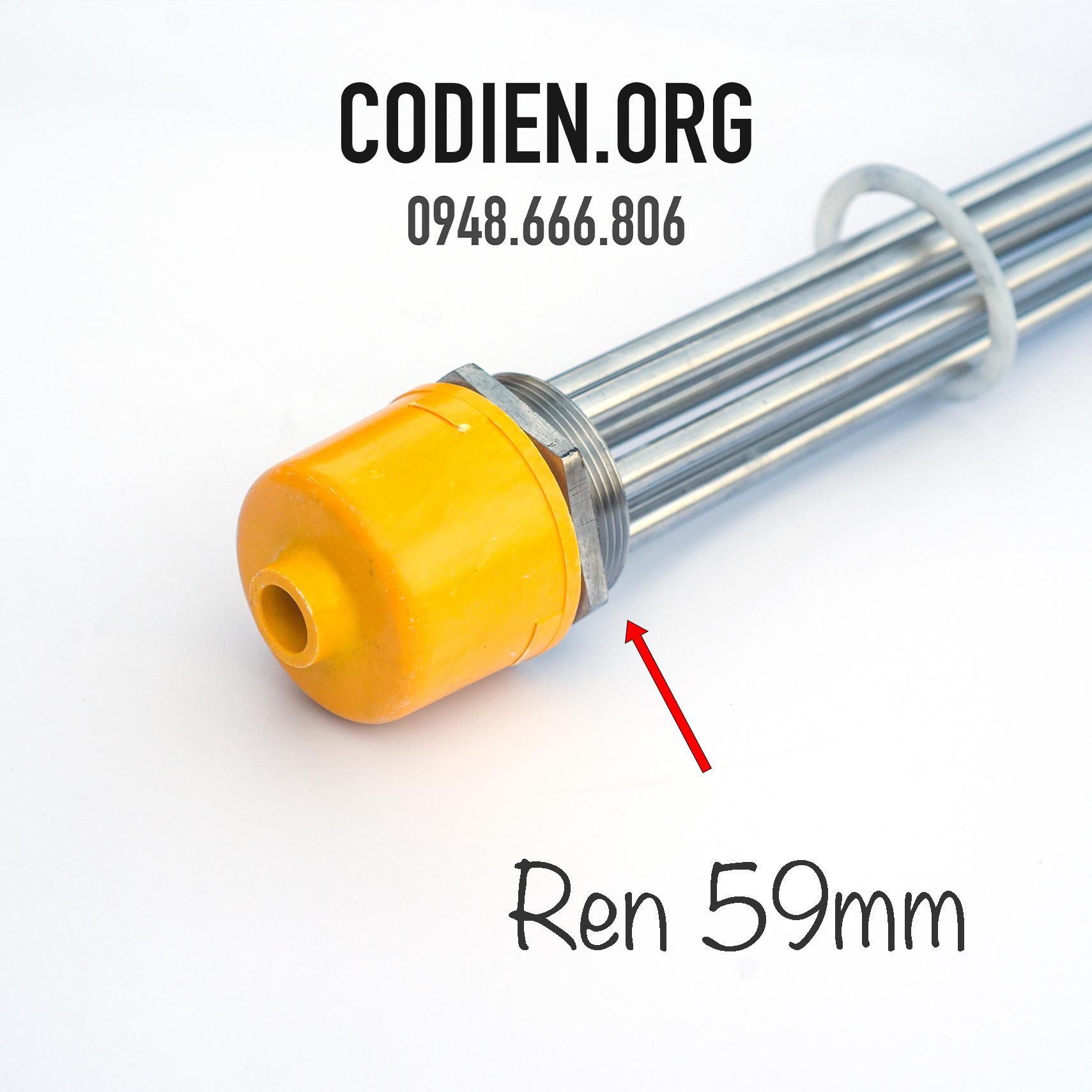 Điện trở nhiệt cục ren phi 59 inox 304