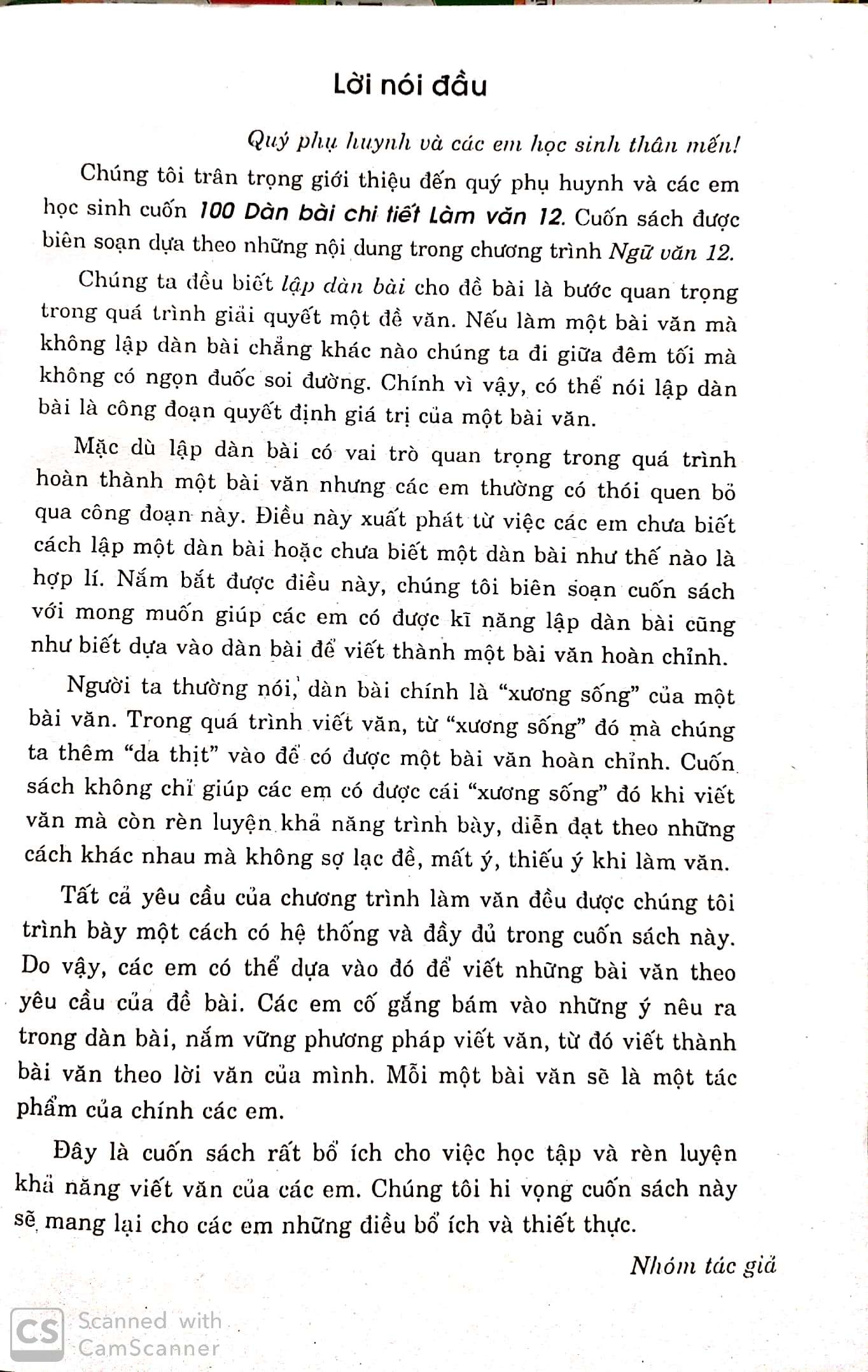 [HCM]100 dàn bài chi tiết làm văn 12