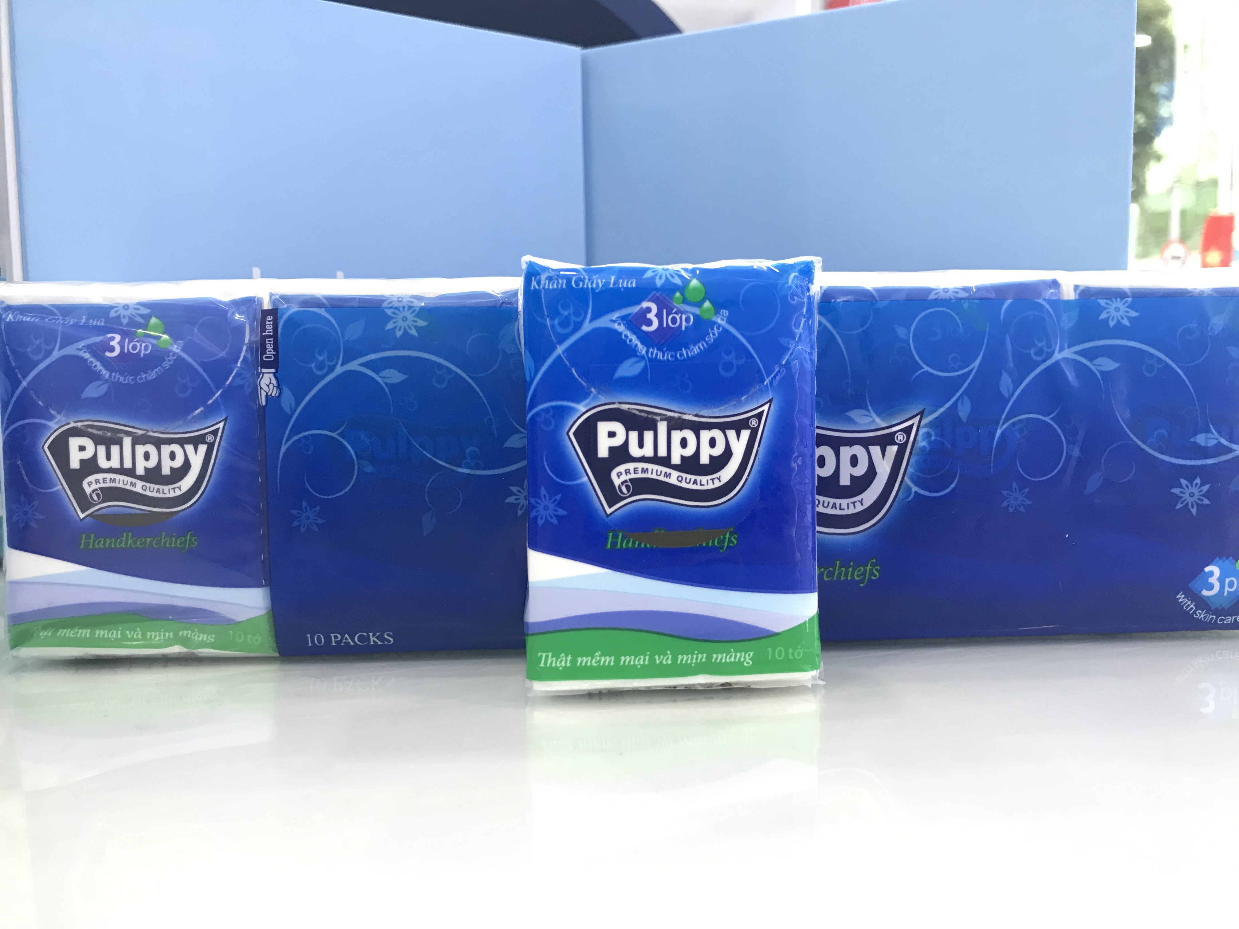 Khăn giấy lụa Pulppy Compact 3 lớp 10 gói