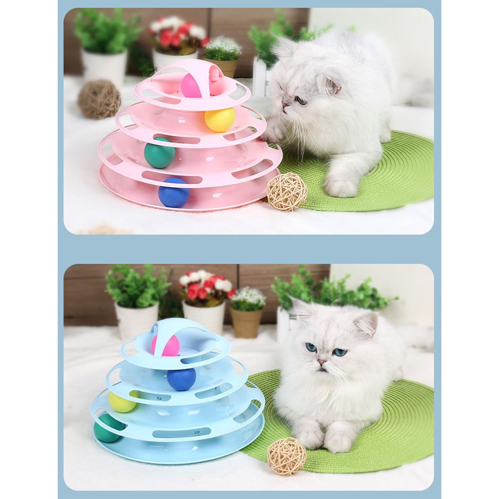 [HCM]Đồ chơi tháp banh 3 tầng cho mèo