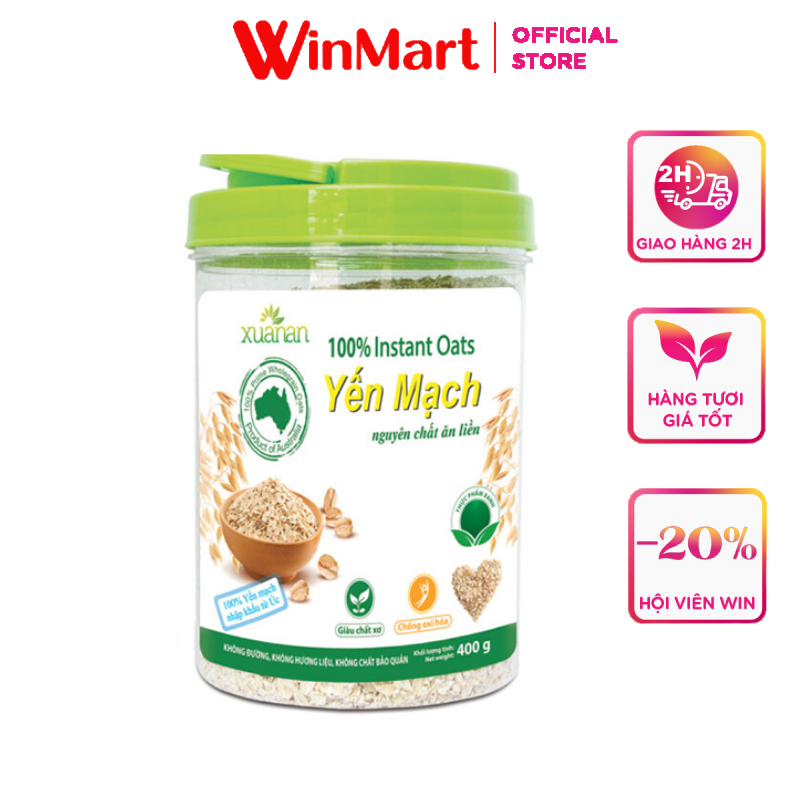 [Siêu thị WinMart] - Yến mạch nguyên chất ăn liền nhập khẩu Úc Xuân An hộp 400g
