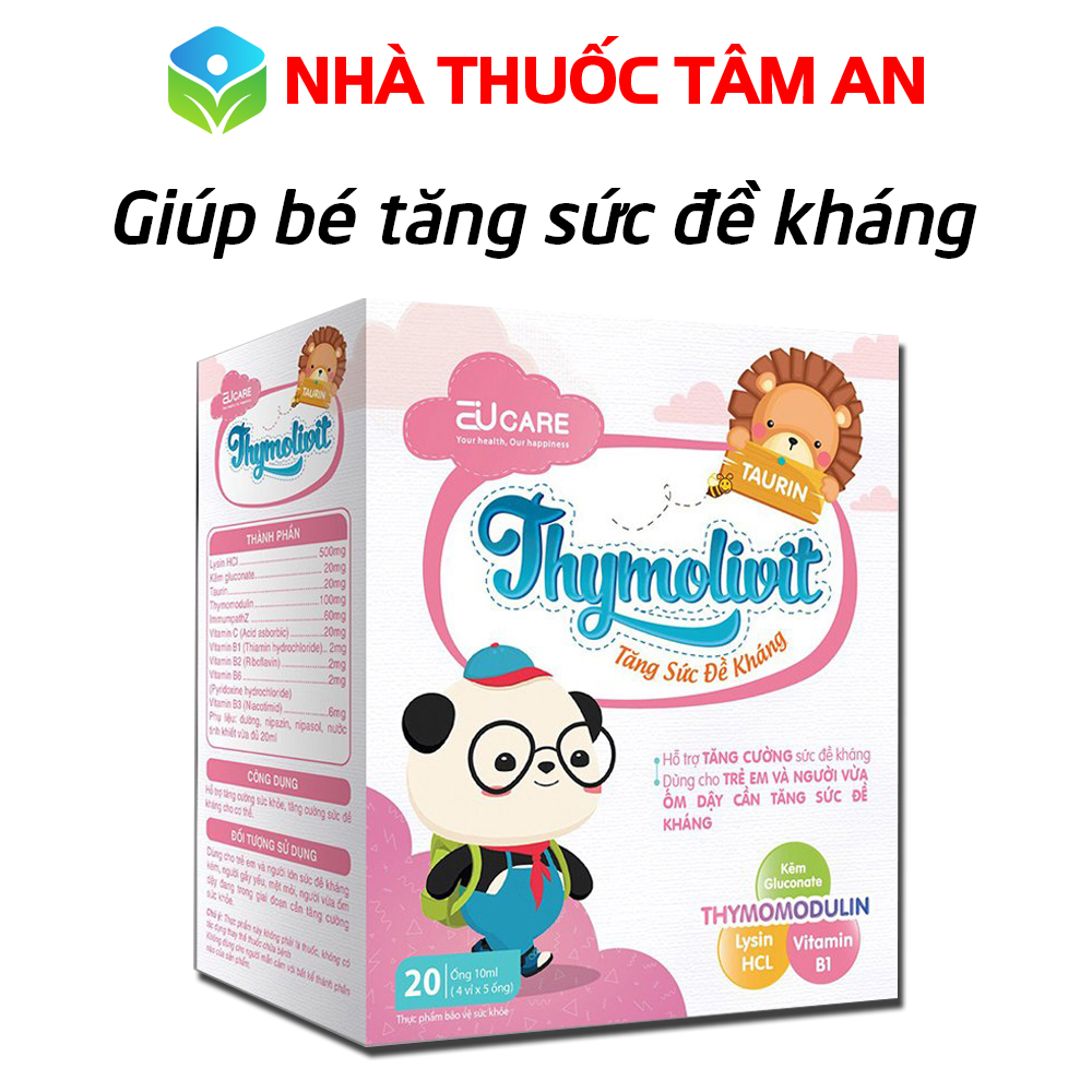 Siro Thymolivit tăng sức đề kháng giúp tăng cường sức khỏe, tăng cường sức đề kháng cho cơ thể - Hộp 20 ống x 10ml