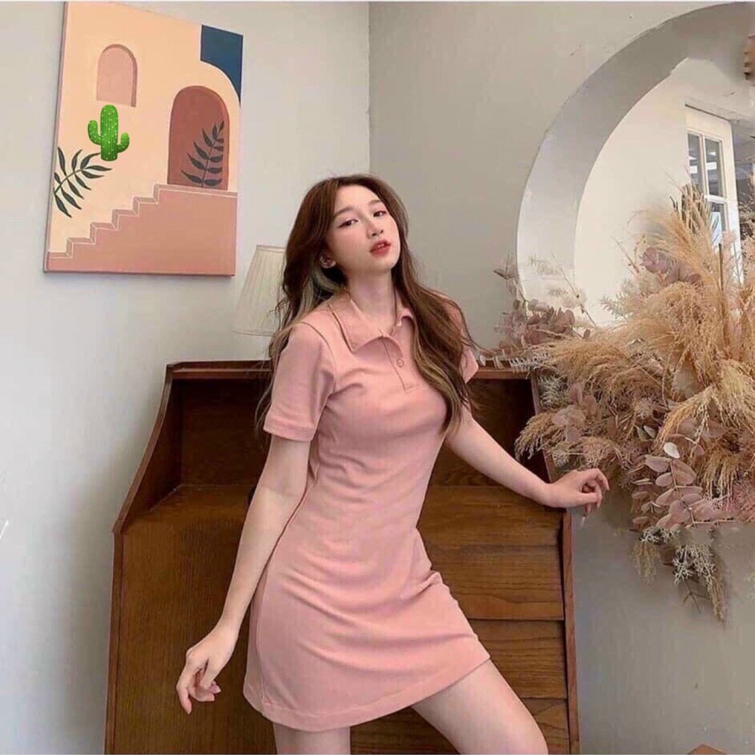 Đầm Polo body Cổ trụ tay ngắn
