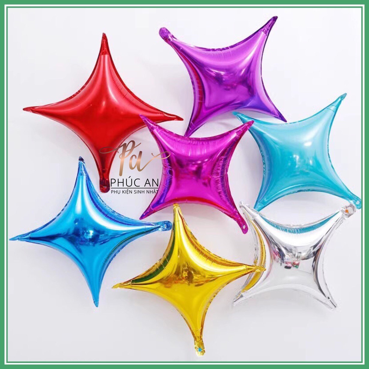 [HCM]Bóng kiếng sao 4 cánh 45cm trang trí sinh nhật HPBD