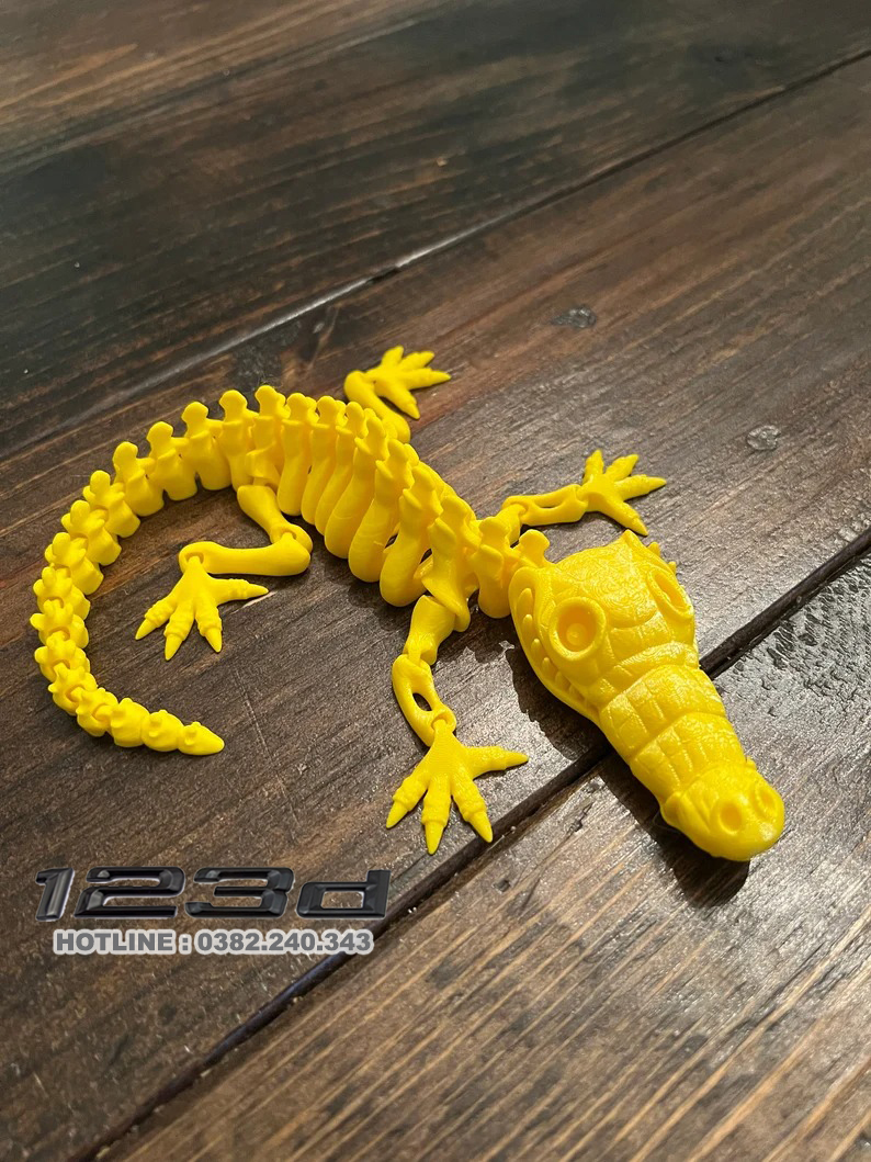 Mô Hình Cá Sấu Cử Động Khớp Bằng công nghệ in 3D trang trí nhà cửa