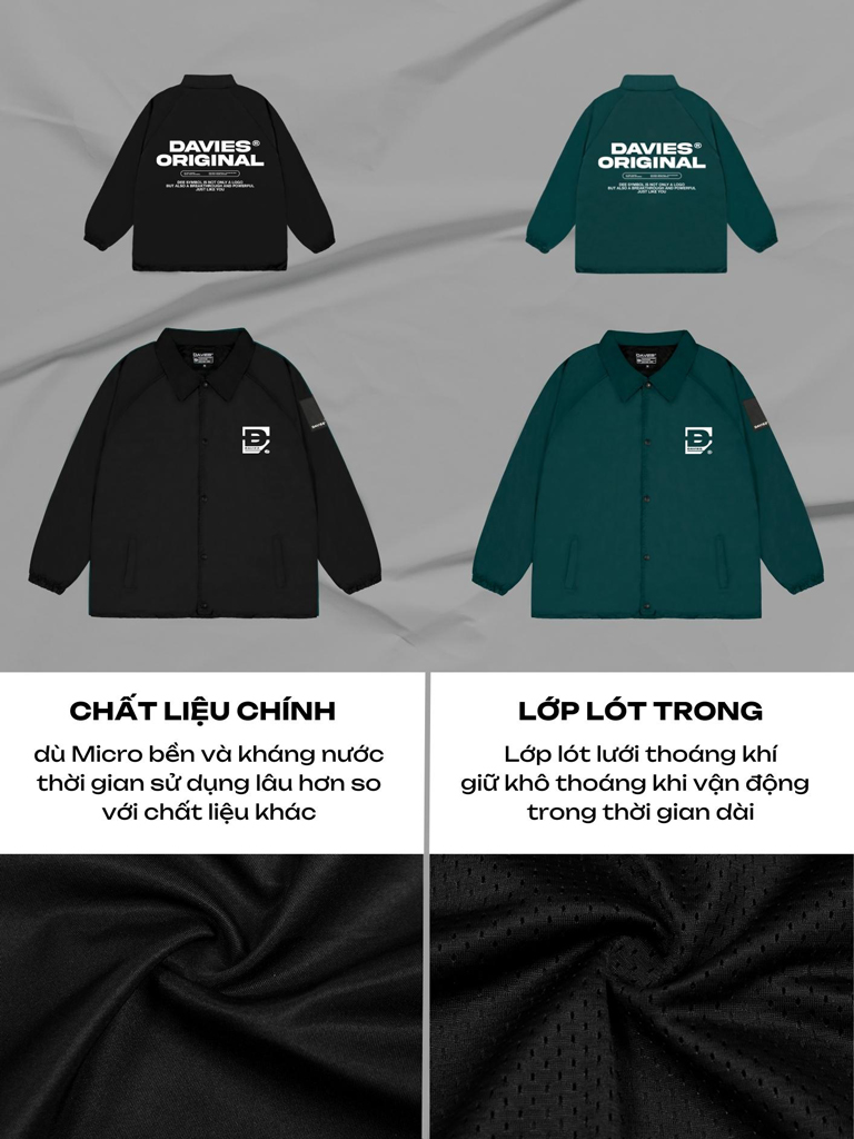 Áo khoác dù nam nữ form rộng basic jacket local brand DAVIES| D29-AK2