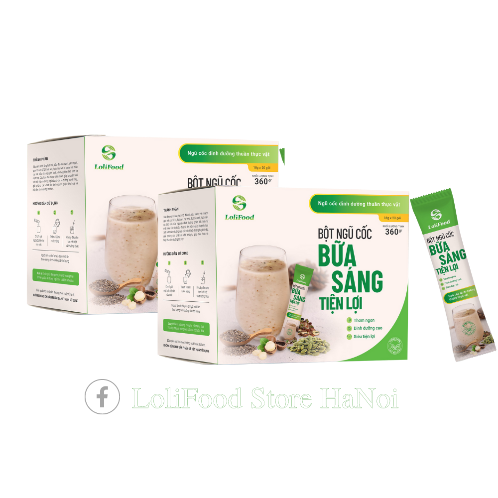 Convenient breakfast cereals LoliFood 20 packs, vegan cereals, nutritional supplements, diet cereals - LoliFood Store HaNoi