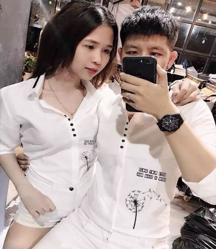 [HCM]ÁO SOMI CẶP ĐÔI NAM NỮ CHẤT LỤA KATE THÊU HỌA TIẾT MẪU MỚI