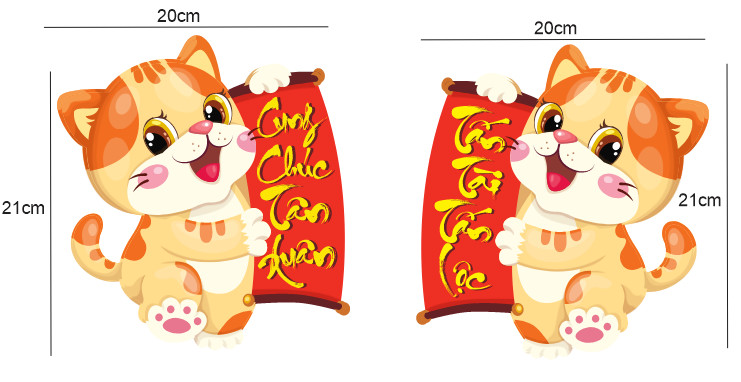 Sticker dán trang trí Tết-Meo 2023