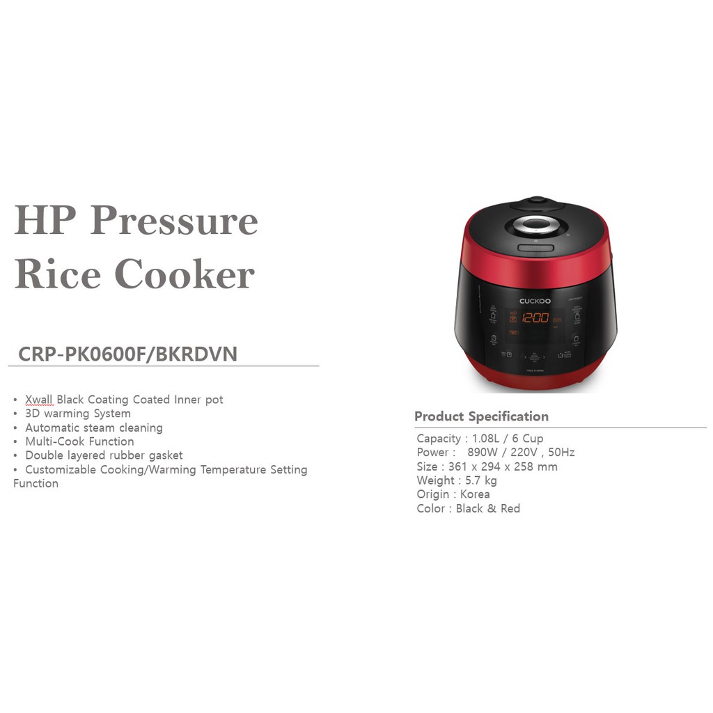 [FREESHIP MAX] [HCM][Trả góp 0%]Nồi Cơm Điên CRP-PK0600F/BKRDVN