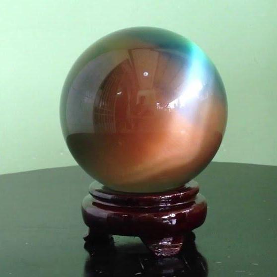 [HCM]QUẢ CẦU PHONG THỦY ĐÁ MẮT MÈO NGŨ SẮC ĐƯỜNG KÍNH 6CM + TẶNG KÈM CHÂN ĐẾ