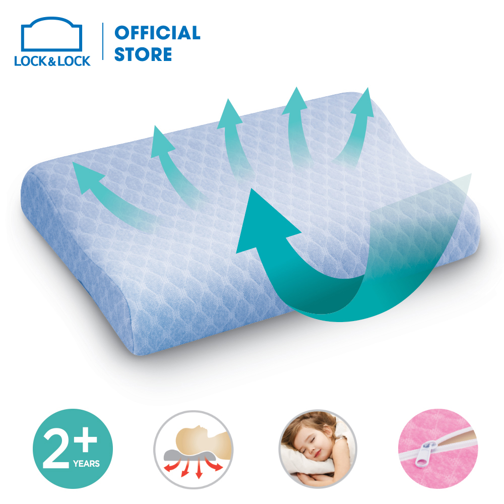 Gối Memory Foam Cho Bé Lock&Lock - HLW181 mút hoạt tính, bọc vải