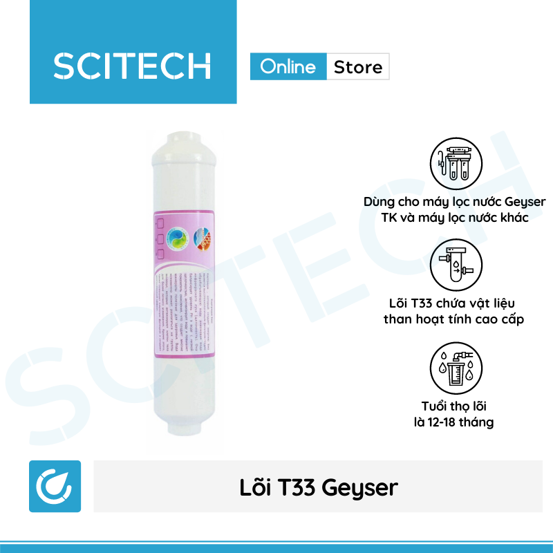 Bộ lõi số 4,5,6,7,8 máy lọc nước Geyser TK (Lõi T33 lớn-T33-Khoáng-Khoáng-Nano Silver)