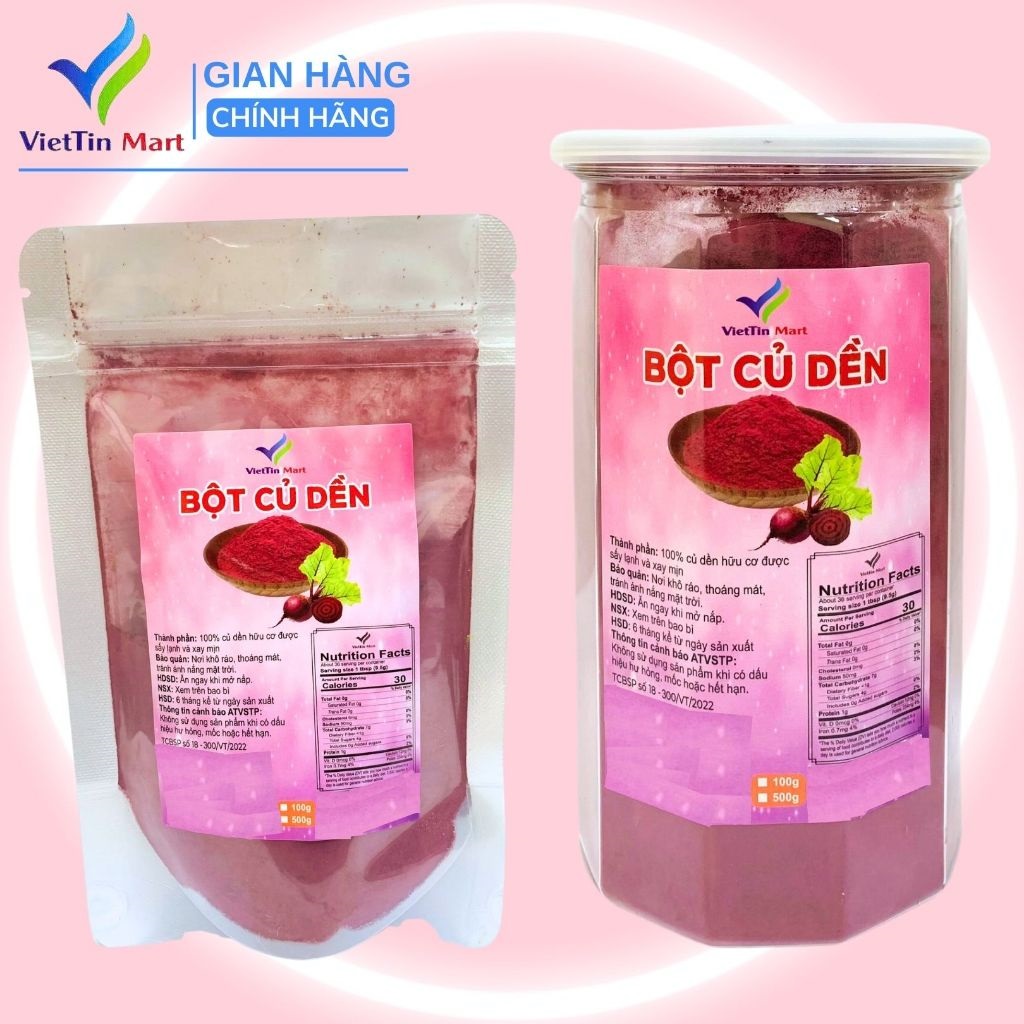 Bột Củ Dền Đỏ Nguyên Chất Sấy Lạnh VIETTIN MART