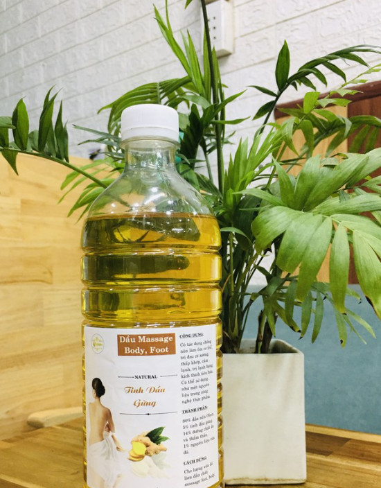 Dầu massage body , foot tinh dầu gừng 1000ml