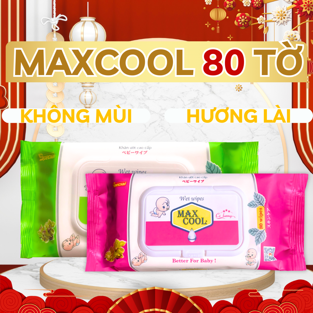 Khăn giấy ướt cao cấp 80 Tờ Max Cool (HÀNG CHÍNH HÃNG)