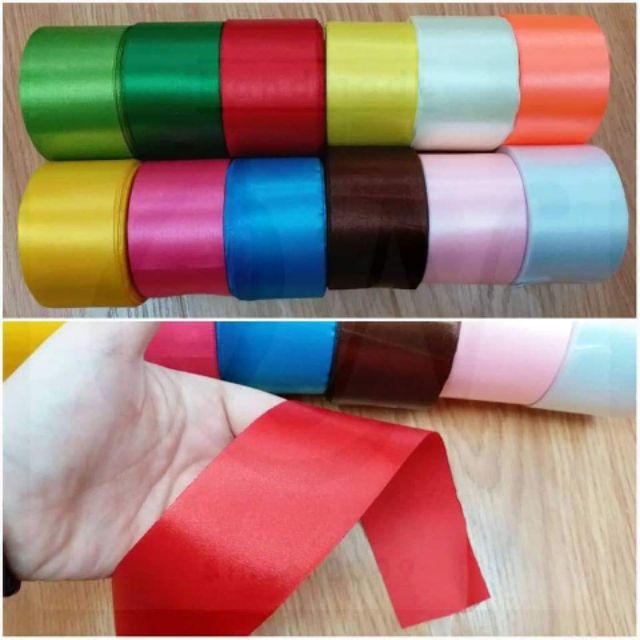 Ruy băng lụa 5cmx22m, nguyên liệu handmade, nguyên liệu làm hoa,...