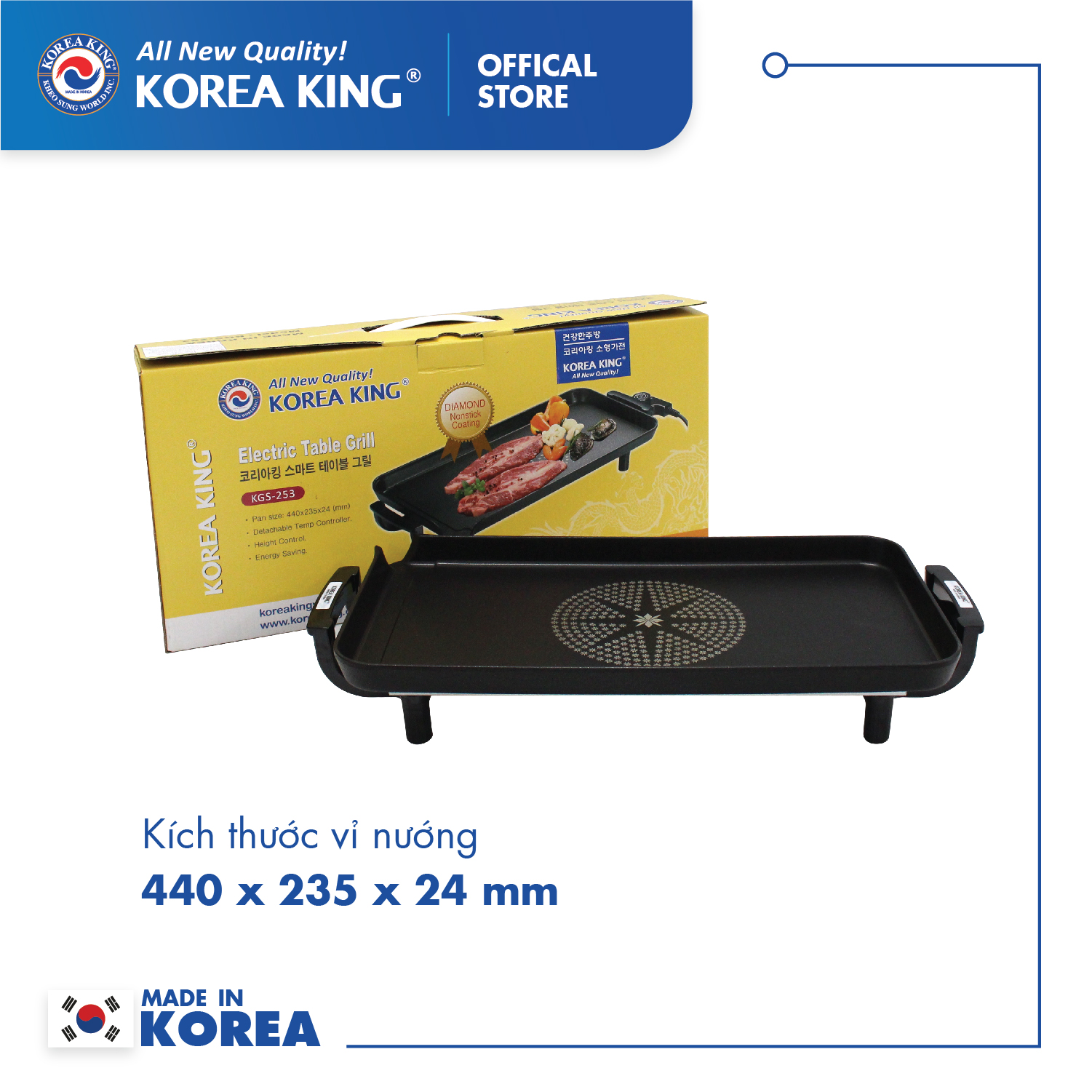 Vĩ nướng điện korea king KGS-253 Made in Korea