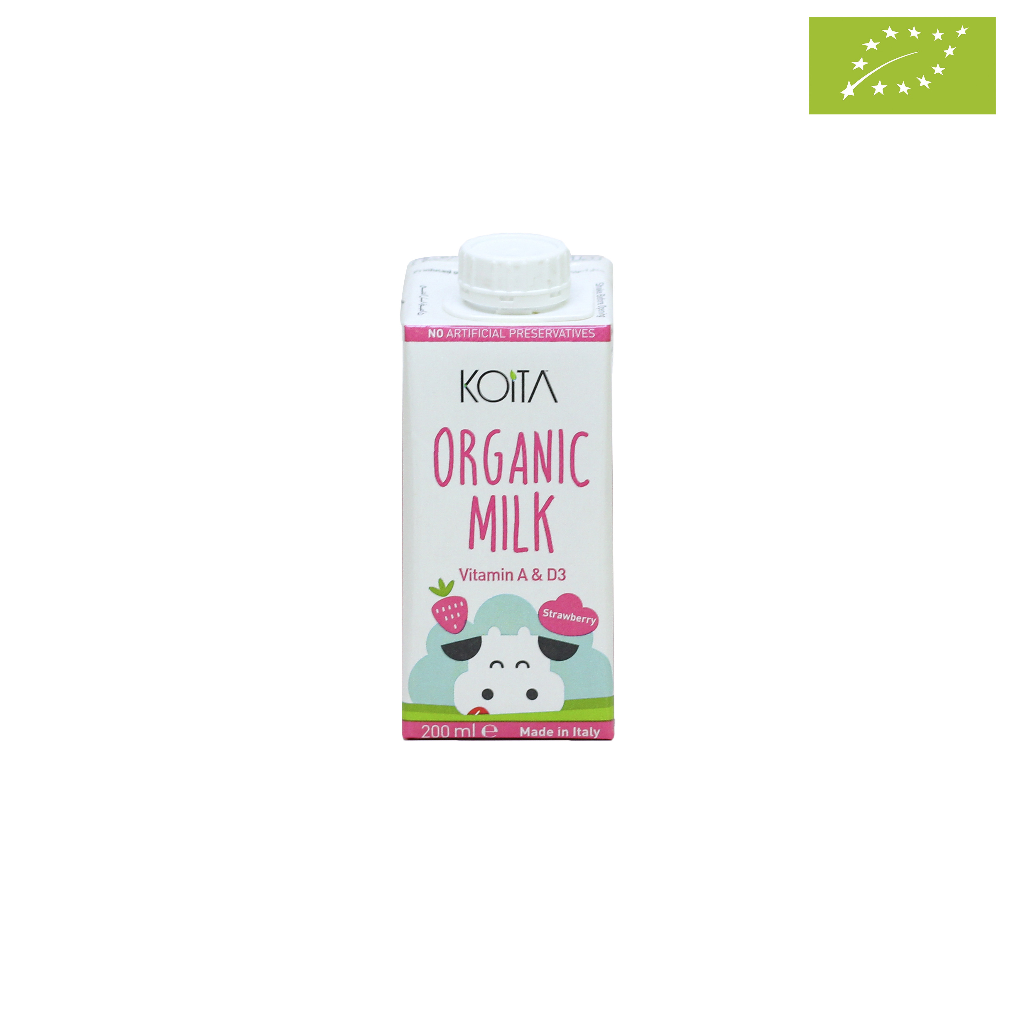 Sữa bò hữu cơ vị dâu ít béo Koita (200ml)