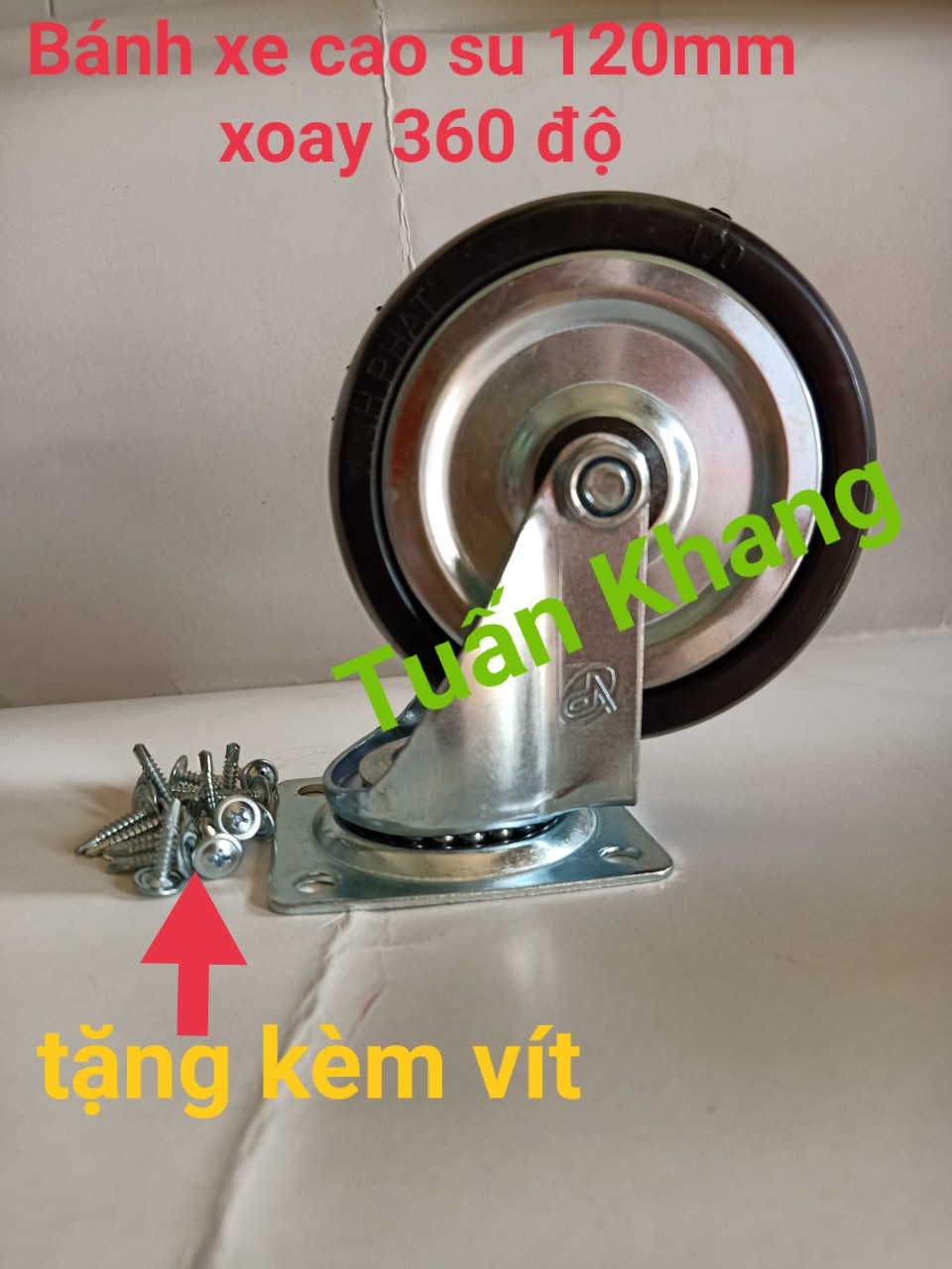 Bánh xe đẩy 120mm vĩnh phát + vít