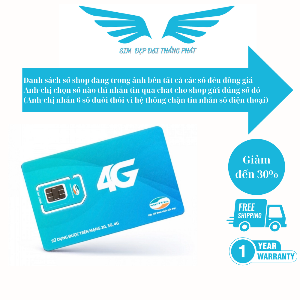 Sim số đẹp Viettel đầu 09 đuôi năm sinh 8x, 9x, dễ nhớ sim mới chưa đăng ký chưa kích hoạt