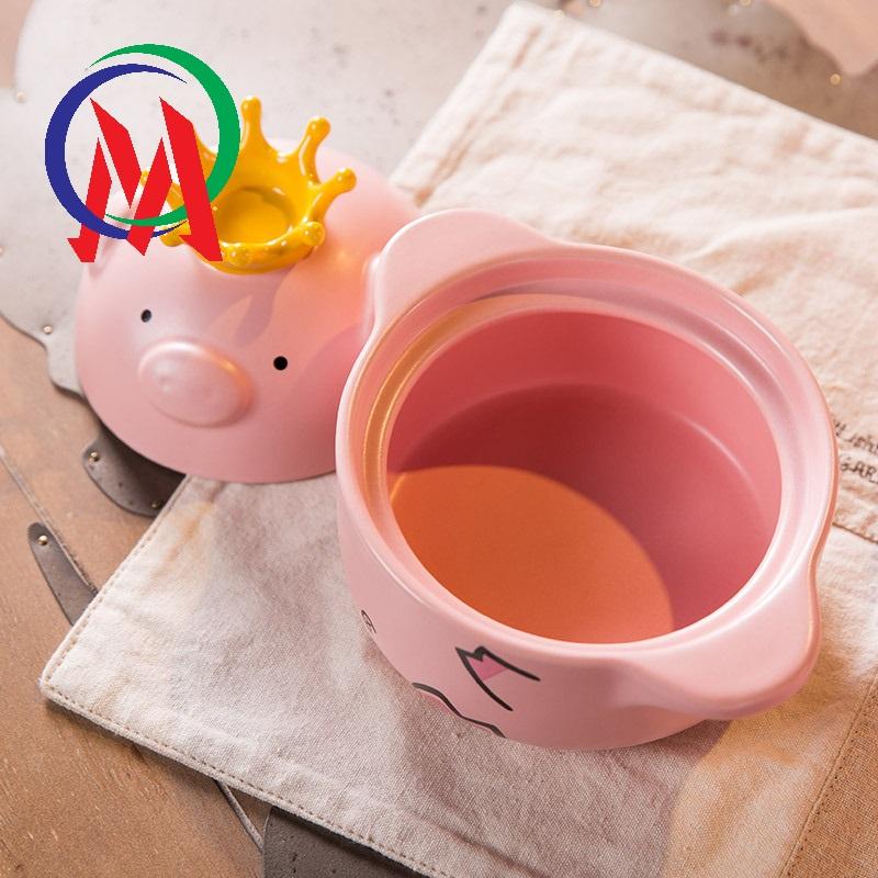 [NỒI CHỐNG DÍNH] Nồi đất chống cháy hình heo 17.5cm 600ml
