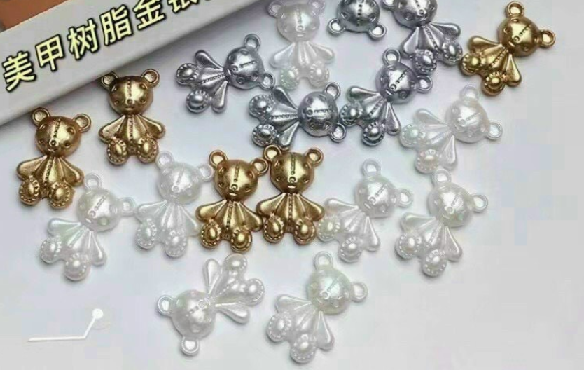 Set charm gấu trang trí móng