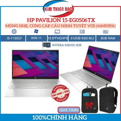 [TẶNG BALO] Máy Tính Xách Tay HP Pavilion 15-EG0506TX i5-1135G7/8GB/512GB SSD (46M05PA) (Chính hãng)