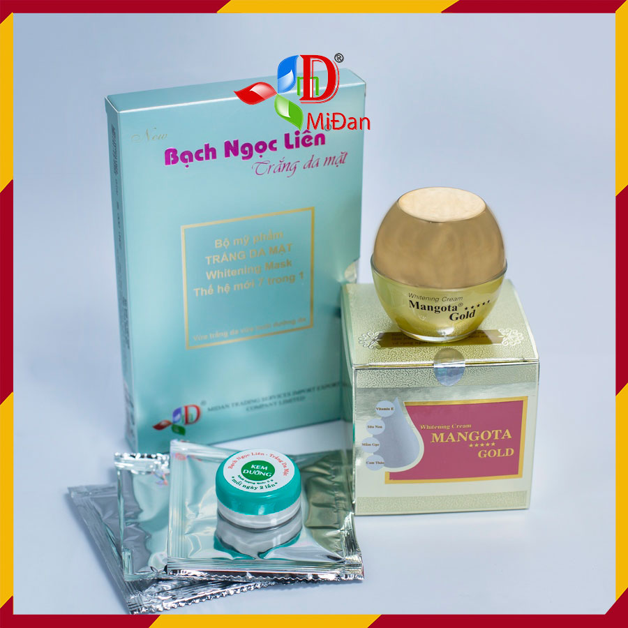 [HCM]Kem dưỡng trắng da Mặt Bạch Ngọc Liên Mangota Gold 15gr + Tặng kèm 1 hộp tạo trắng da mặt 7in1
