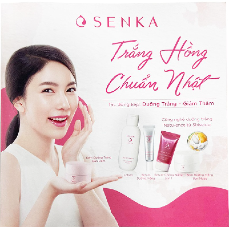 Bộ trial kit Dưỡng da Mochi trắng hồng Senka (Lotion + Serum + UV CC chống nắng) giá rẻ