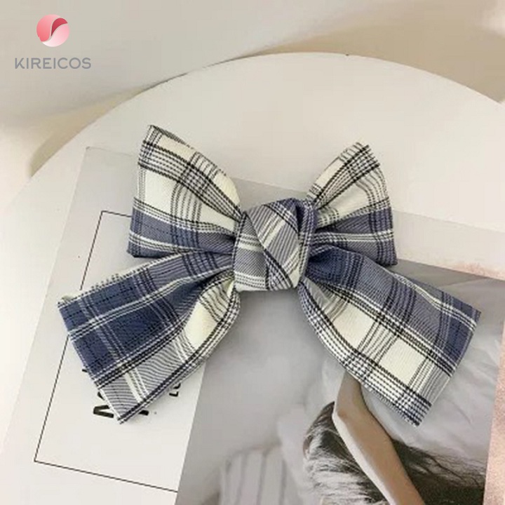 [HCM]Kẹp Tóc bản Nơ To Vải Dày Sọc Cara Cho Các Nàng Hot Trend Hàn Quốc
