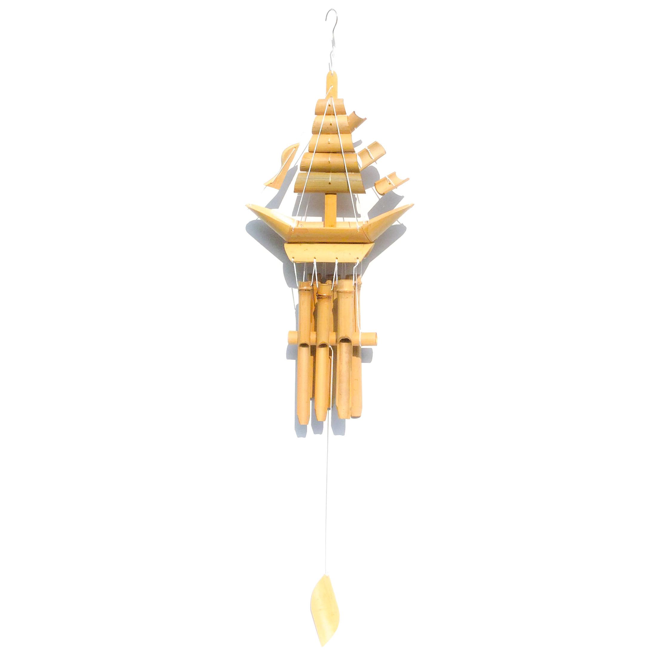 [Freeship cho đơn từ 49k] Chuông gió tre hình con thuyền The Eco Shop