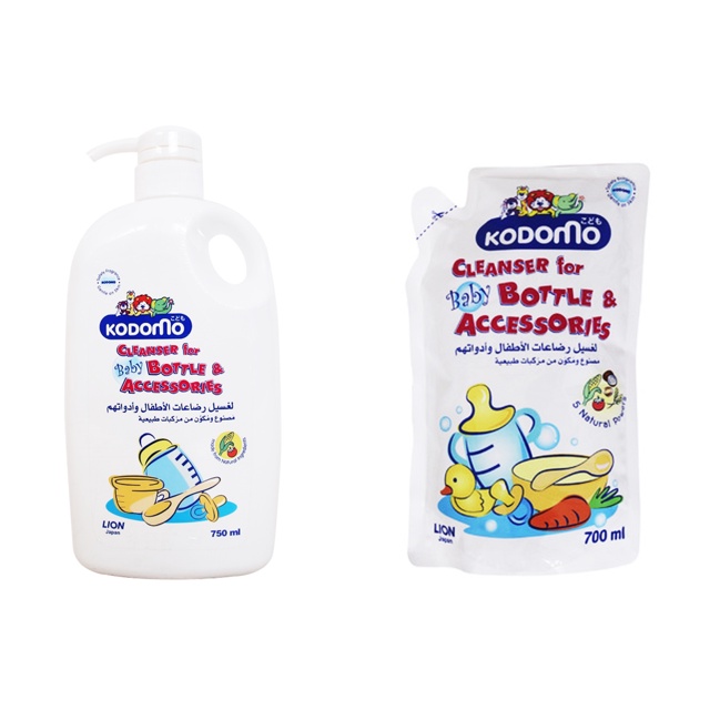 Nước rửa bình sữa Kodomo 700ml - dạng gói